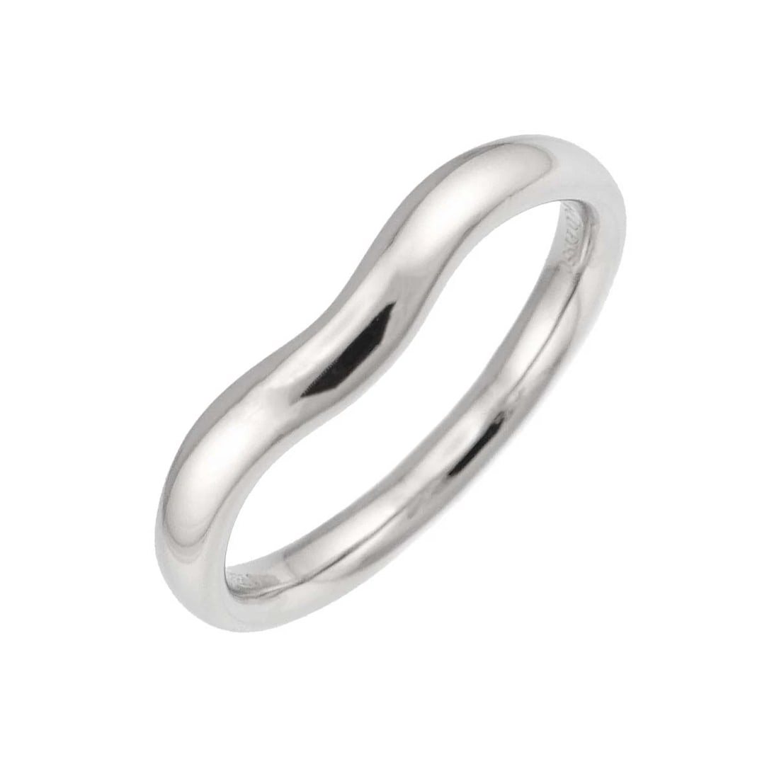 TIFFANY CO. WIDE CURVED BAND RING PLATINUM: TIFFANY Co. Wide Curved Band Ring Platinum Brand: TIFFANY Co. Type/Style: Ring Material: PT950, Color: Platinum Size: 8.25(US) Accessories: None Accessories Notice: When purchasing pre-own