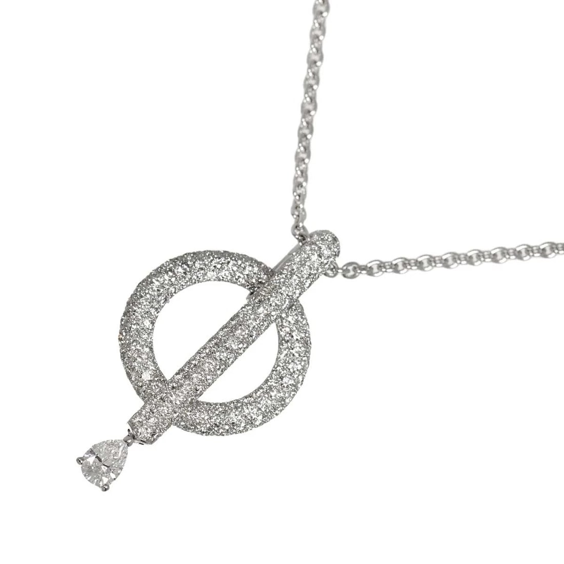 CHANEL OMEGA DIAMOND NECKLACE WHITE GOLD 750: CHANEL Omega Diamond Necklace White Gold 750 Brand: CHANEL Type/Style: Necklace Material: 750 White Gold, Main Stone Natural Color: White Gold Size: internal circumference of the chain:15.7inch to 14.