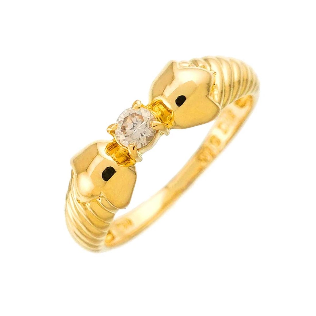 DIOR DIAMOND RING YG 750: Dior Diamond Ring YG 750 Brand: Dior Type/Style: Ring Material: 750 Yellow Gold, Main Stone Natural Color: Gold Size: 4.5(US) Accessories: None Accessories Notice: When purchasing pre-owned goods,