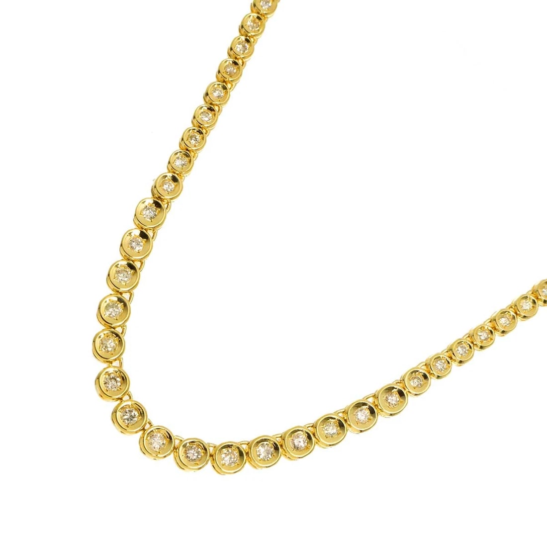 DIAMOND NECKLACE YELLOW GOLD 750: Diamond Necklace Yellow Gold 750 Brand: Unbranded Type/Style: Necklace Material: 750 Yellow Gold, Main Stone Natural Color: Yellow Gold Size: internal circumference of the chain:16.1inch Width:(max.) 