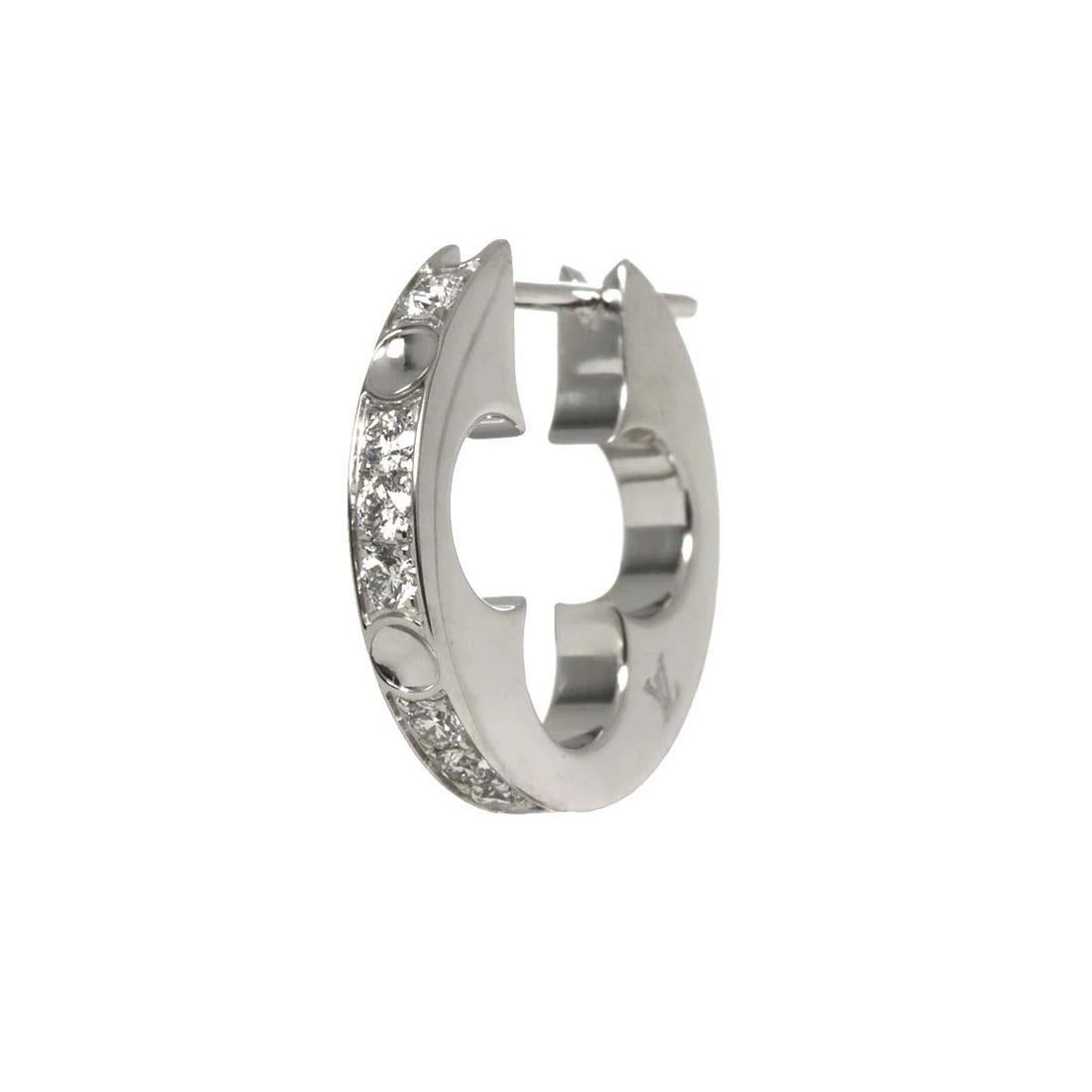 LOUIS VUITTON EMPREINTE DIAMOND EARRING: LOUIS VUITTON EMPREINTE Diamond Earring Brand: LOUIS VUITTON Type/Style: Earrings Material: 750 White Gold, Main Stone Natural Color: White Gold Size: W2.5 x H16mm Accessories: None Access