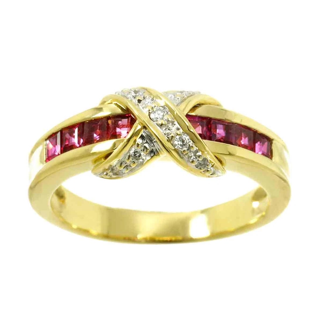 RUBY DIAMOND RING YELLOW GOLD 750 - 2