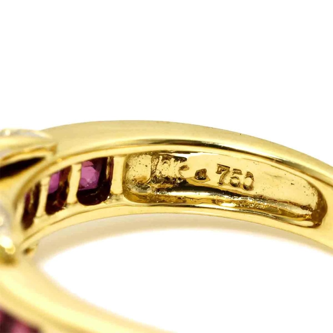 RUBY DIAMOND RING YELLOW GOLD 750 - 3