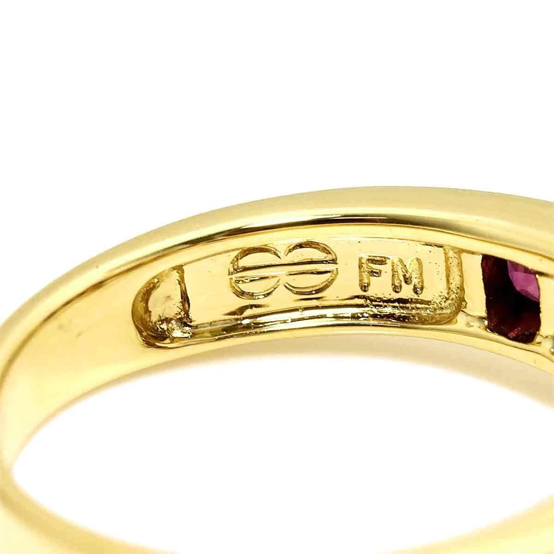 RUBY DIAMOND RING YELLOW GOLD 750 - 4