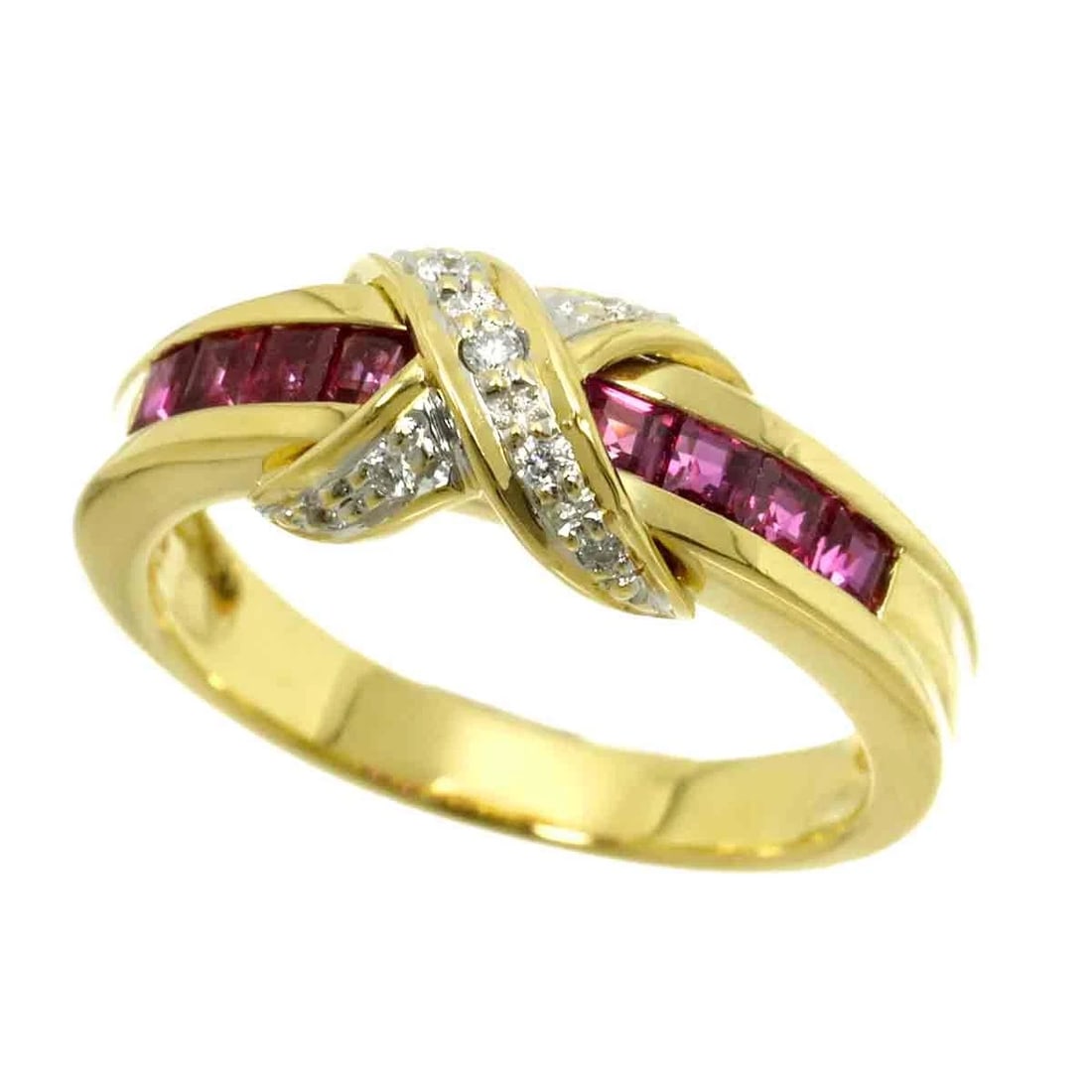 RUBY DIAMOND RING YELLOW GOLD 750 - 6
