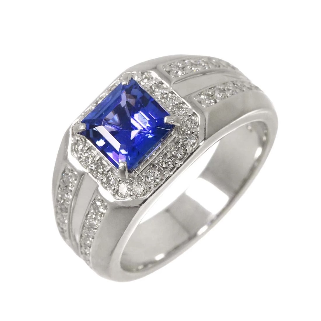 TANZANITE DIAMOND RING PLATINUM: Tanzanite Diamond Ring Platinum Brand: Unbranded Type/Style: Ring Material: Pt950, Color: Platinum Size: 8.25(US) Accessories: None Accessories Notice: When purchasing pre-owned goods, ple
