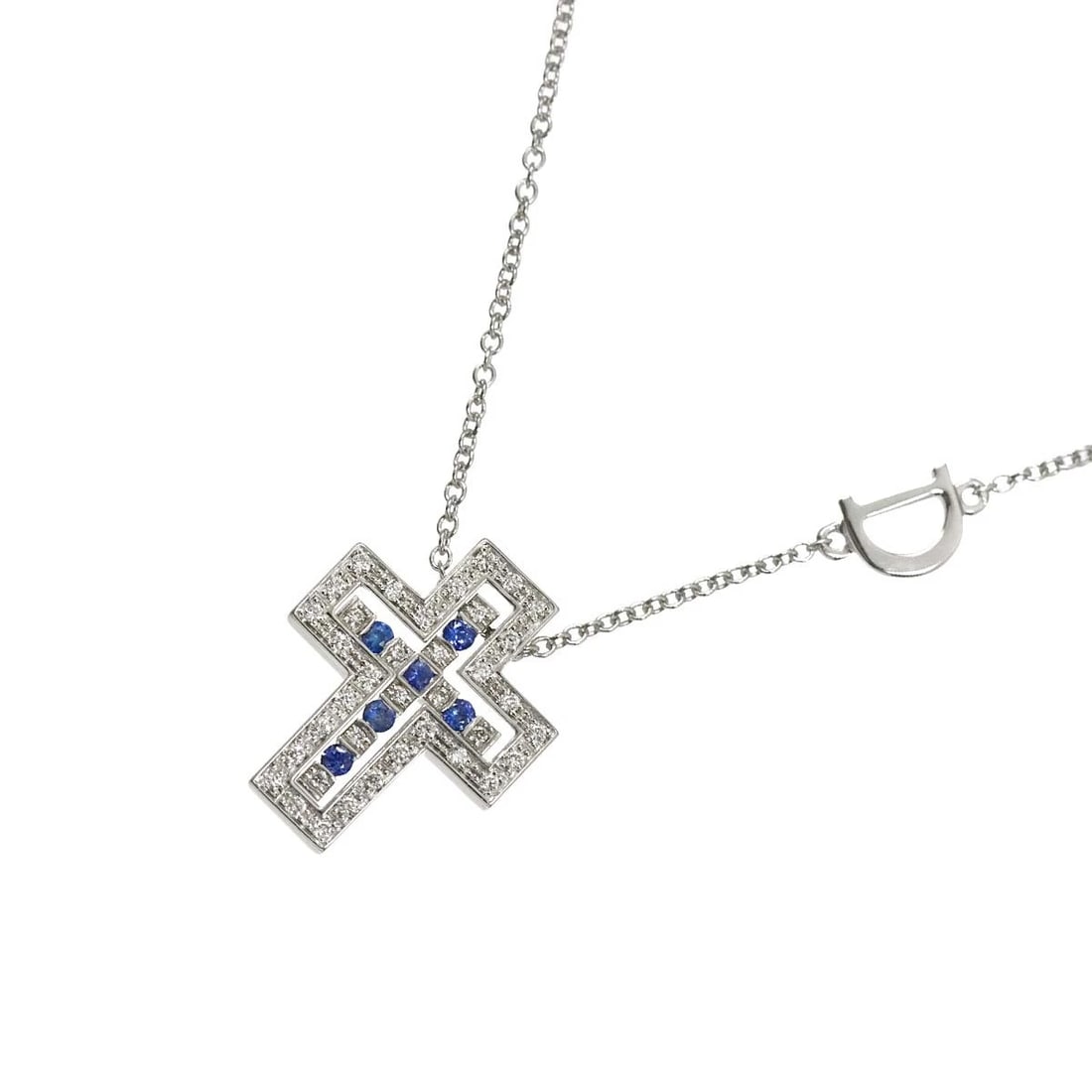 DAMIANI BELLE EPOQUE SAPPHIRE DIAMOND NECKLACE WG 750 (1 of 3)