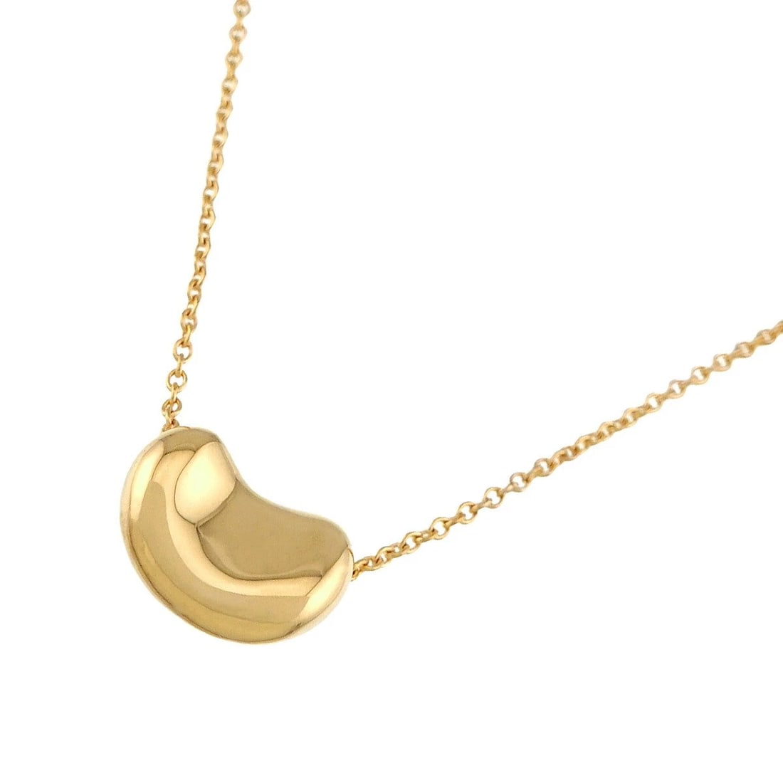 TIFFANY CO. BEAN NECKLACE 18K YELLOW GOLD: TIFFANY Co. Bean Necklace 18K Yellow Gold Brand: TIFFANY Co. Type/Style: Necklace Material: 750 Yellow Gold, Color: Yellow Gold Size: internal circumference of the chain:16.1inch Charm:W 10.8X H