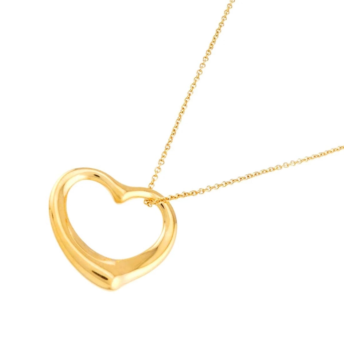 TIFFANY CO. OPEN HEART NECKLACE YELLOW GOLD 750 (1 of 4)