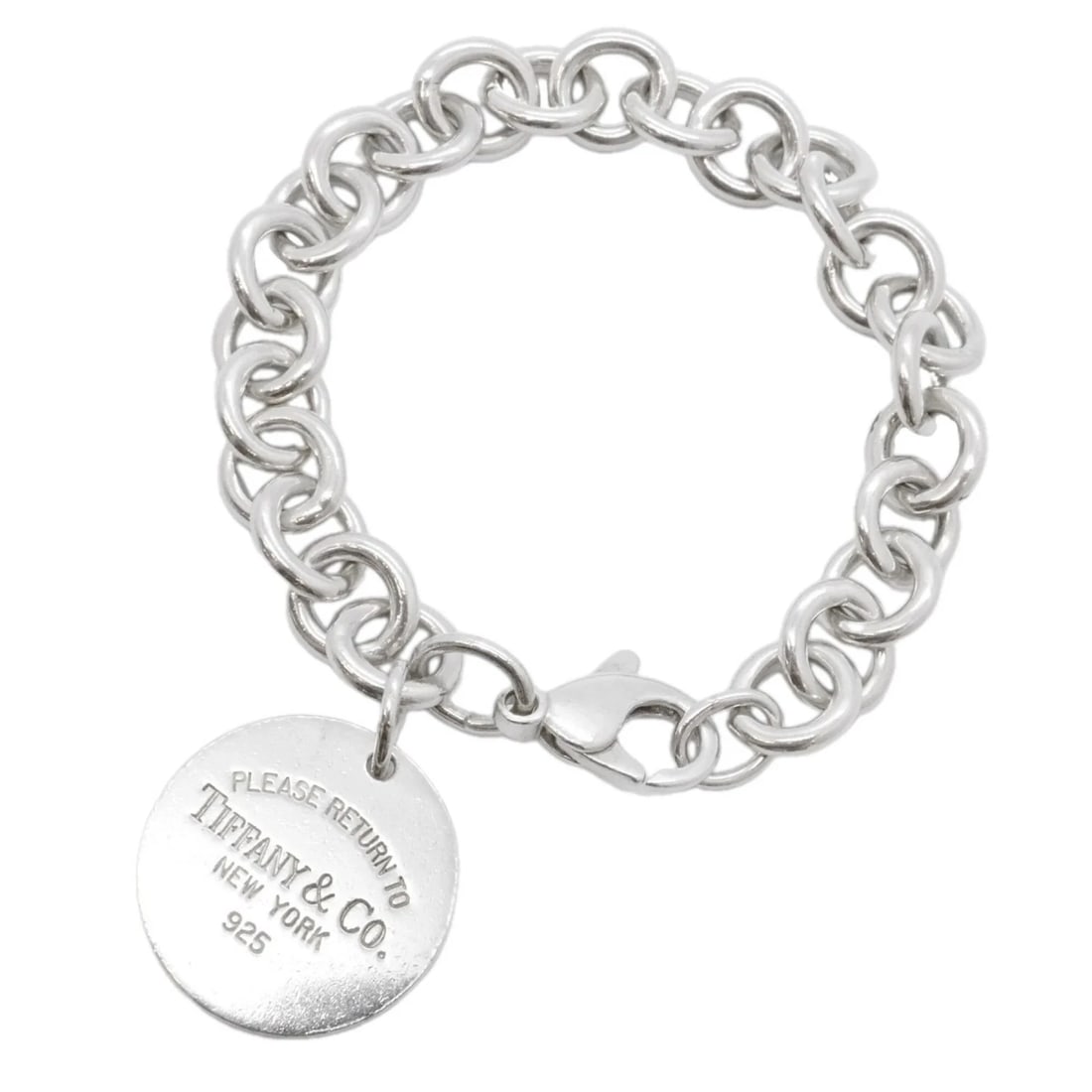 TIFFANY & CO. RETURN TO CIRCLE BRACELET, STERLING SILVER 925, WOMEN'S: Tiffany & Co. Return to Circle Bracelet, Sterling Silver 925, Women's Brand: Tiffany Type/Style: Charm bracelet Material: Silver 925, Color: SILVER Size: Length 17cm / 6.69'' Accessories: None