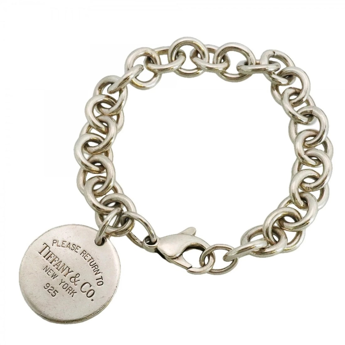 TIFFANY & CO. RETURN TO CIRCLE BRACELET, STERLING SILVER 925, WOMEN'S: Tiffany & Co. Return to Circle Bracelet, Sterling Silver 925, Women's Brand: Tiffany Type/Style: Charm bracelet Material: Silver 925, Color: SILVER Size: Length 17.5cm / 6.88'' Accessories: None <