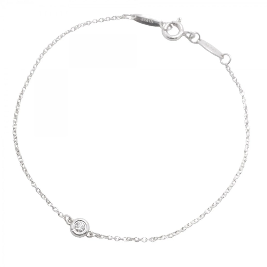 TIFFANY & CO. BY THE YARD BRACELET, STERLING SILVER, DIAMOND: Tiffany & Co. By the Yard Bracelet, Sterling Silver, Diamond Brand: Tiffany Type/Style: Charm bracelet Material: Silver 925, Main Stone natural Color: SILVER Size: Length 18cm / 7.08'' Accessories