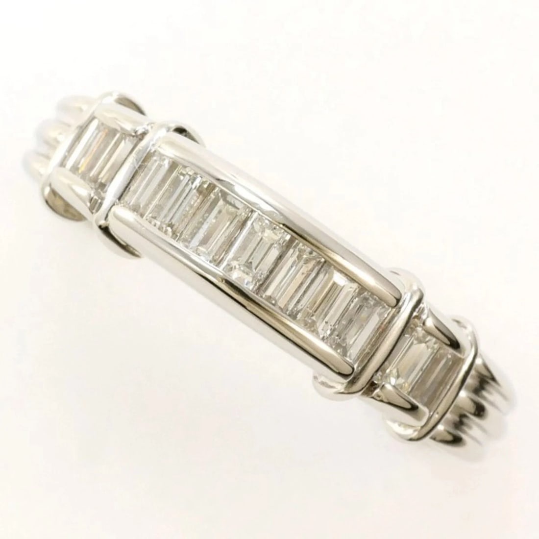 PLATINUM 900 RING WITH DIAMOND: Platinum 900 Ring with Diamond Brand: Unbranded Type/Style: Band ring Material: Platinum 900, Main Stone Natural Color: pt Size: US7 Accessories: None Accessories Notice: When purchasing p