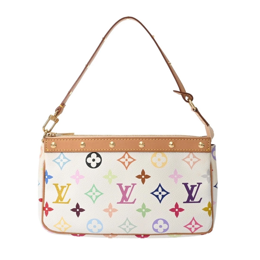 LOUIS VUITTON POCHETTE ACCESSOIRES MONOGRAM MULTICOLOR: LOUIS VUITTON Pochette Accessoires Monogram multicolor Brand: LOUIS VUITTON Type/Style: Accessory pouch Material: Monogram canvas Color: Bron Size: H:about 4.9inch W:about 8.5inch (Bottom) D:about 1.6