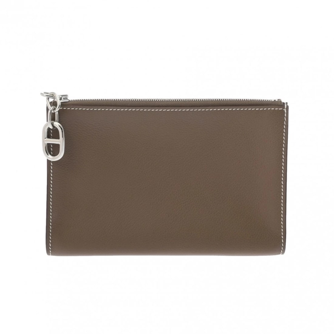 HERMES ZIP & GO PM ETOPE POUCH: HERMES Zip & Go PM Etope Pouch Brand: HERMES Type/Style: Pouch Material: Evercolor Color: Etope ? SilverMetal Size: H:about 4.5inch W:about 6.9inch Accessories: None Accessories Notice: When