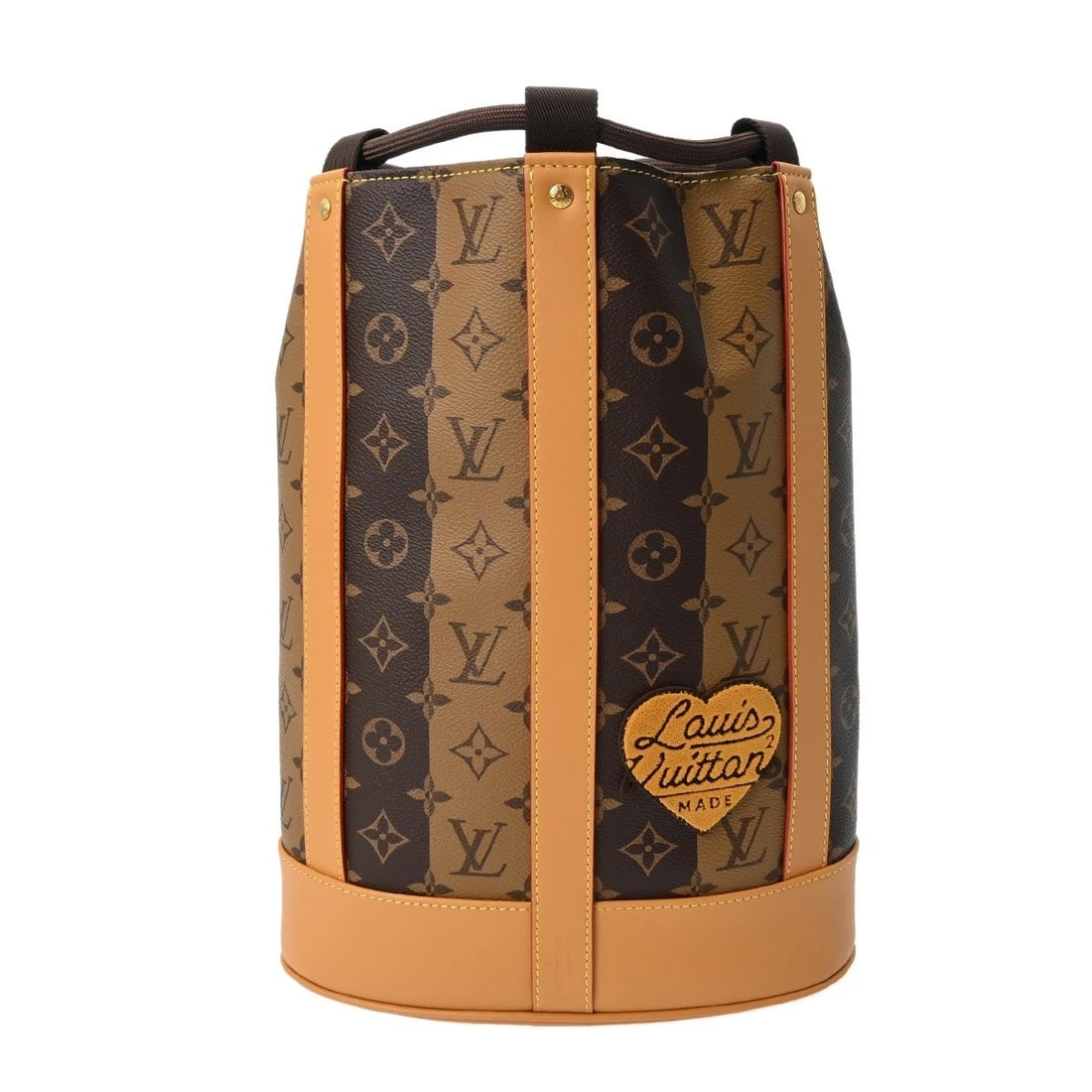 LOUIS VUITTON NIGO RANDONNEE MESSENGER MONOGRAM STRIPE: LOUIS VUITTON NIGO Randonnee Messenger Monogram stripe Brand: LOUIS VUITTON Type/Style: Shoulder Bag Material: Monogram canvas Color: Brown Size: H:about 13.4inch W:about 10.2inch (Bottom) D:about
