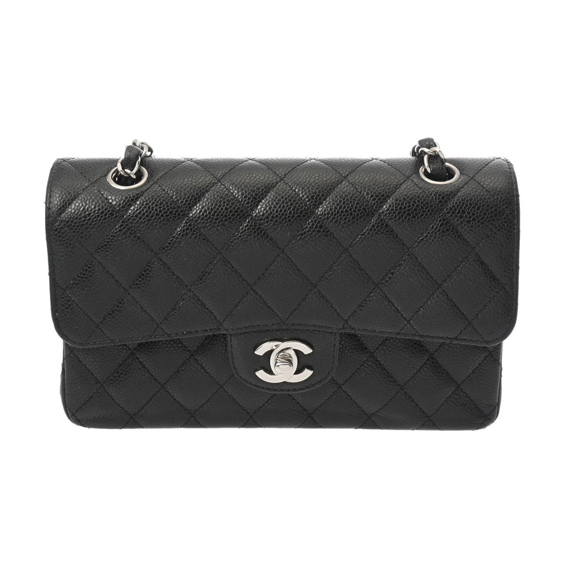 CHANEL CLASSIC SMALL HANDBAG 23 MATRASSE LAMBSKIN BLACK: CHANEL Classic Small Handbag 23 Matrasse lambskin black Brand: CHANEL Type/Style: Shoulder Bag Material: lambskin Color: black ? SilverMetal Size: H:about 5.5inch W:about 9.1inch D:about 2.6inch
