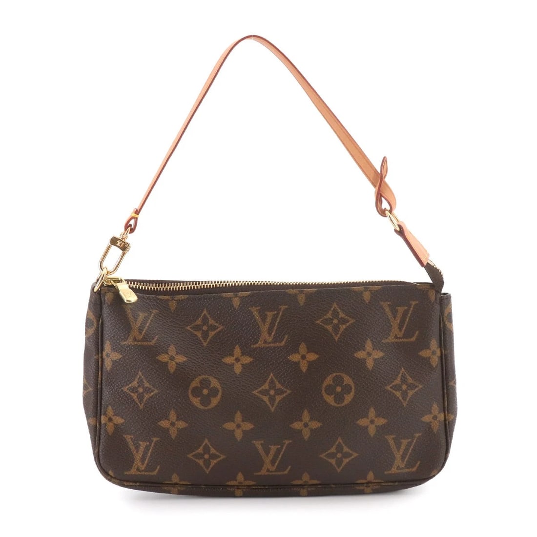 LOUIS VUITTON MONOGRAM POCHETTE ACCESSOIRES HAND BAG: LOUIS VUITTON Monogram Pochette Accessoires Hand Bag Brand: LOUIS VUITTON Type/Style: Hand Bag Material: Monogram Canvas Color: Monogram Size: W 8.27 inch, H 5.12 inch, D 1.38 inch Accessories: No