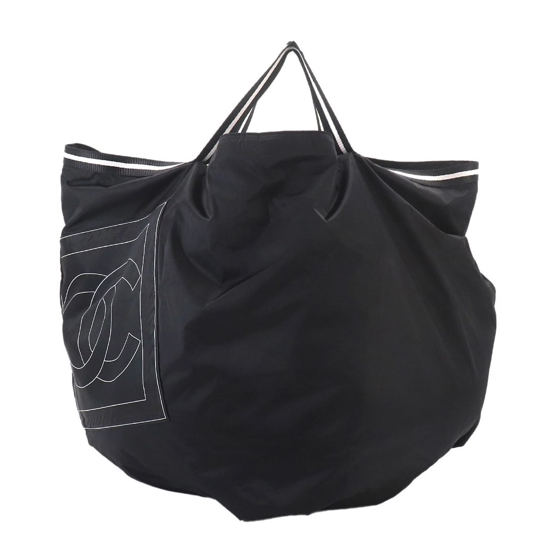 CHANEL SPORTS LINE TOTE BAG NYLON BLACK WHITE: CHANEL Sports Line Tote Bag Nylon Black White Brand: CHANEL Type/Style: Tote Bag Material: Nylon Color: Black Size: W 13.78 inch, H 20.47 inch, D 13.78 inch Accessories: None Accessories N