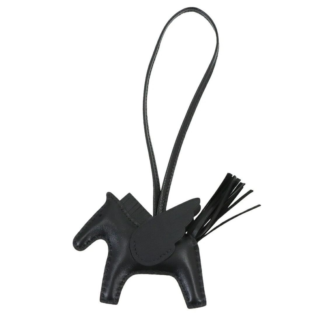 HERMES RODEO PEGASUS PM BAG CHARM: HERMES Rodeo Pegasus PM Bag Charm Brand: HERMES Type/Style: Bag Charm Material: Agneau Milo , Veau Swift Color: Black Size: W4.9 inch x H2.8inch Accessories: None Accessories Notice: When purchasing
