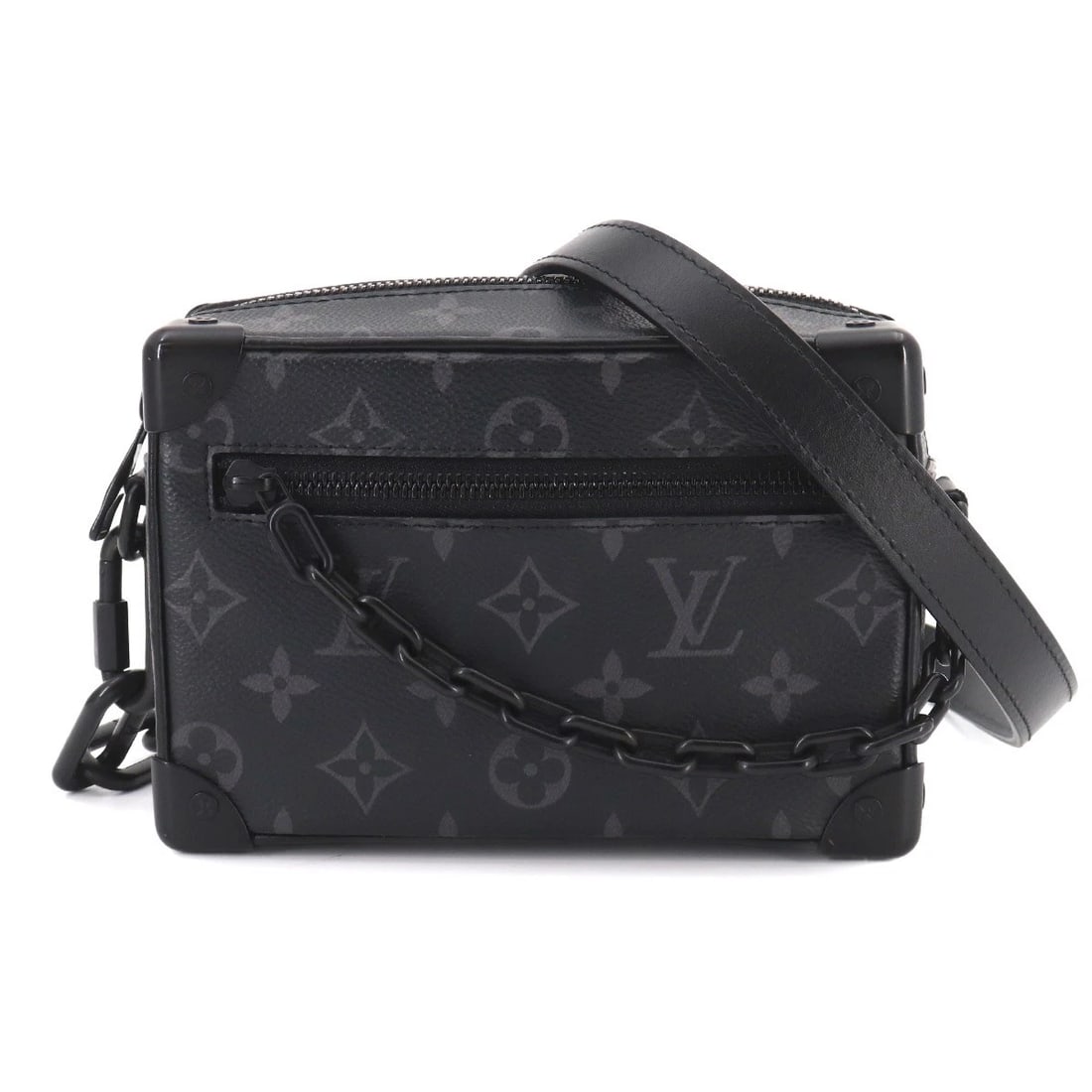 LOUIS VUITTON MONOGRAM ECLIPSE MINI SOFT TRUNK SHOULDER BAG: LOUIS VUITTON Monogram Eclipse Mini Soft Trunk Shoulder Bag Brand: LOUIS VUITTON Type/Style: Shoulder Bag Material: Monogram Eclipse Canvas Color: Monogram Eclipse Size: W 7.09 inch, H 4.72 inch, D 2.
