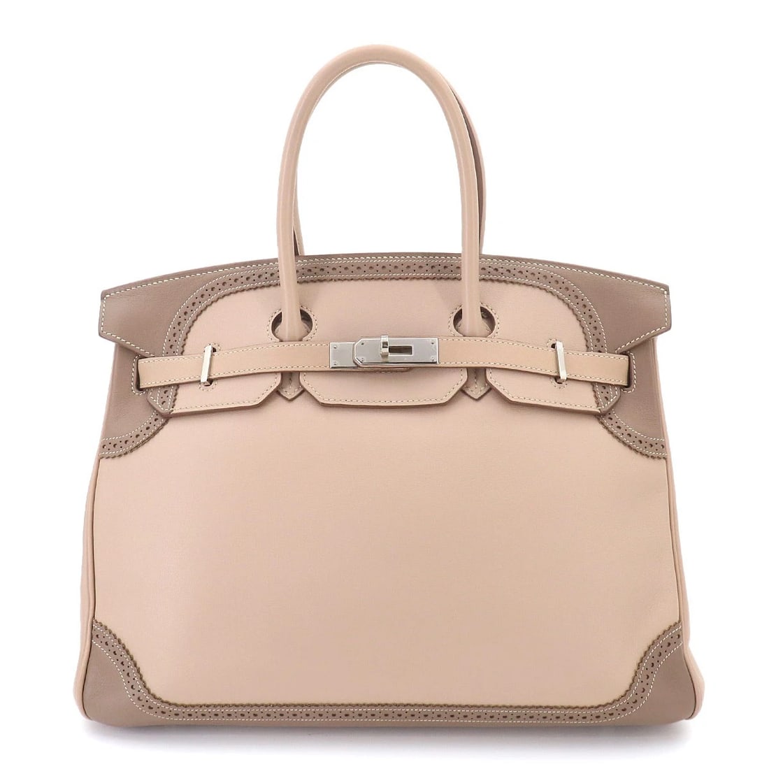 HERMES BIRKIN 35 GHILLIES SWIFT ARGILE ETOUPE HAND BAG: HERMES Birkin 35 Ghillies Swift Argile Etoupe Hand Bag Brand: HERMES Type/Style: Hand Bag Material: Swift Color: Argile , Etoupe Size: W 13.78 inch, H 10.83 inch, D 7.09 inch Accessories: None