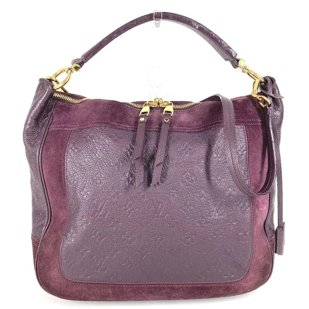 LOUIS VUITTON MONOGRAMEMPREINTE SHOULDER BAG TOTE BAG: LOUIS VUITTON MonogramEmpreinte Shoulder Bag Tote Bag Brand: Louis Vuitton Type/Style: Shoulder Bag Material: MonogramEmpreinteLeather Color: Aube / purple Size: W12.8?H11.8?D5.7inch / W32.5cm?H30cm?D