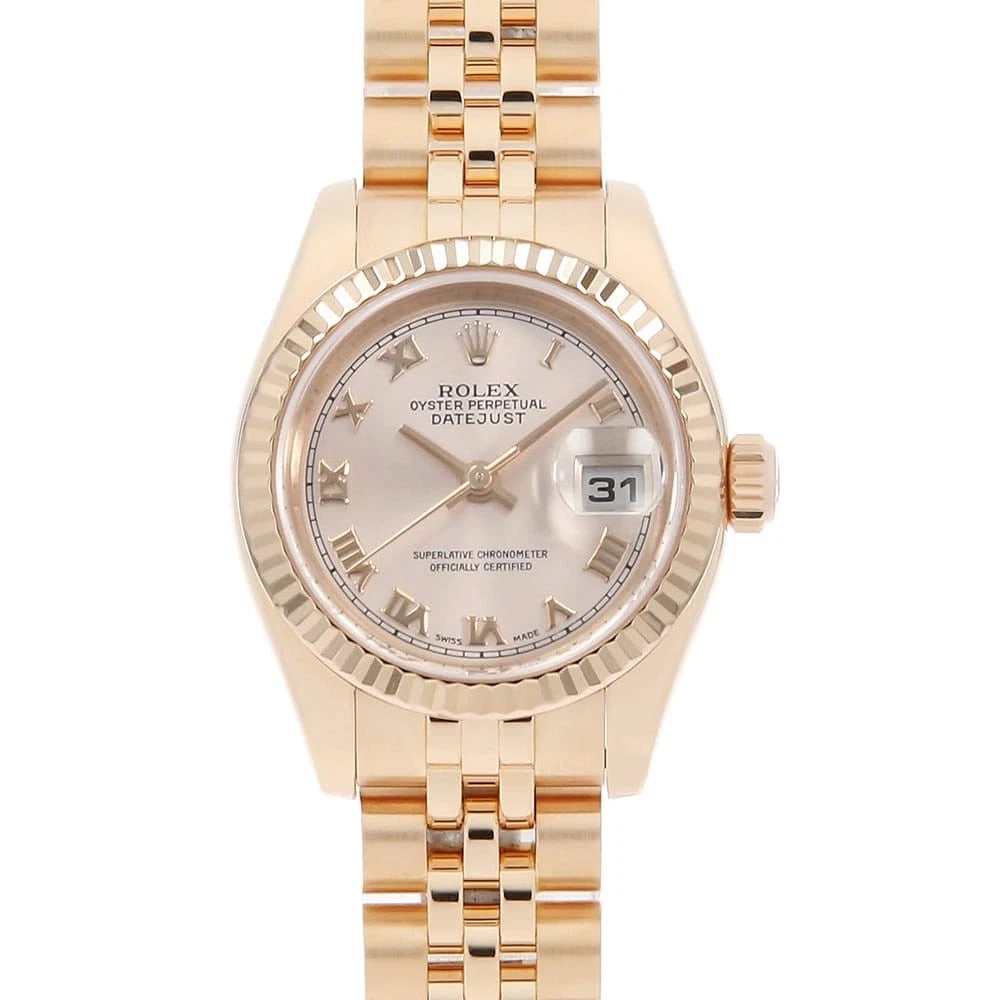 ROLEX PINK ROME WATCH: ROLEX pink Rome Watch Brand: ROLEX Type/Style: Wrist watch Material: Band Material Pink Gold, Case Material Pink Gold Color: Dial Color Pink Size: Case Size Case:W26mm Circumference of Wrist:14.5cm