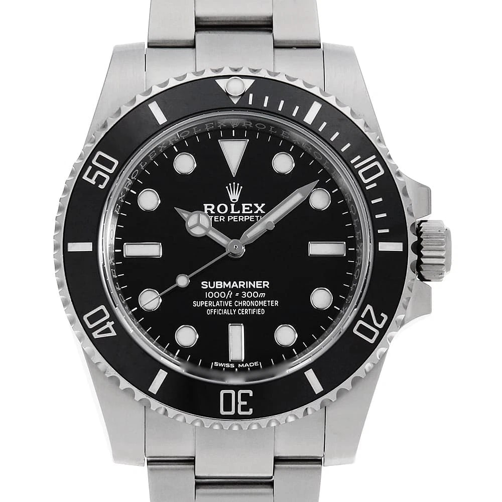 ROLEX SUBMARINER NO BLACK WATCH: ROLEX SUBMARINER No black Watch Brand: ROLEX Type/Style: Wrist watch Material: Band Material Stainless Steel, Case Material Stainless Steel Color: Dial Color Black Size: Case Size Case:W40mm Circumfer