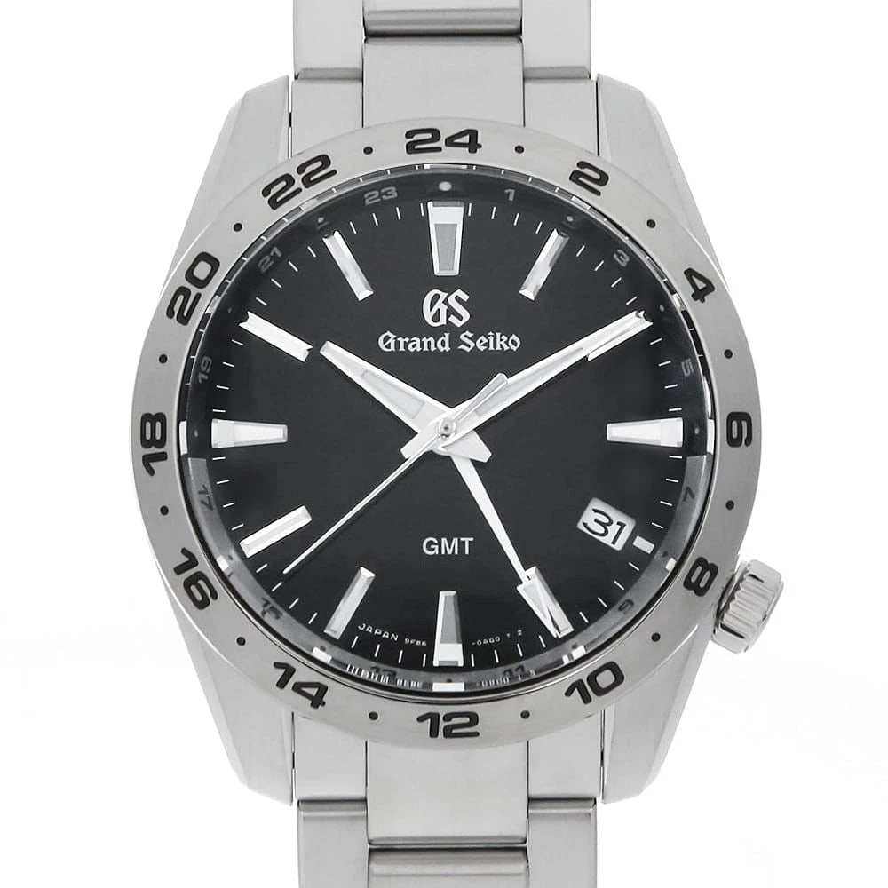 GRAND SEIKO SPORTS COLLECTION QUARTZ GMT WATCH: Grand Seiko Sports Collection Quartz GMT Watch Brand: Grand Seiko Type/Style: Wrist watch Material: Band Material Stainless Steel, Case Material Stainless Steel Color: Dial Color Black Size: Case Size