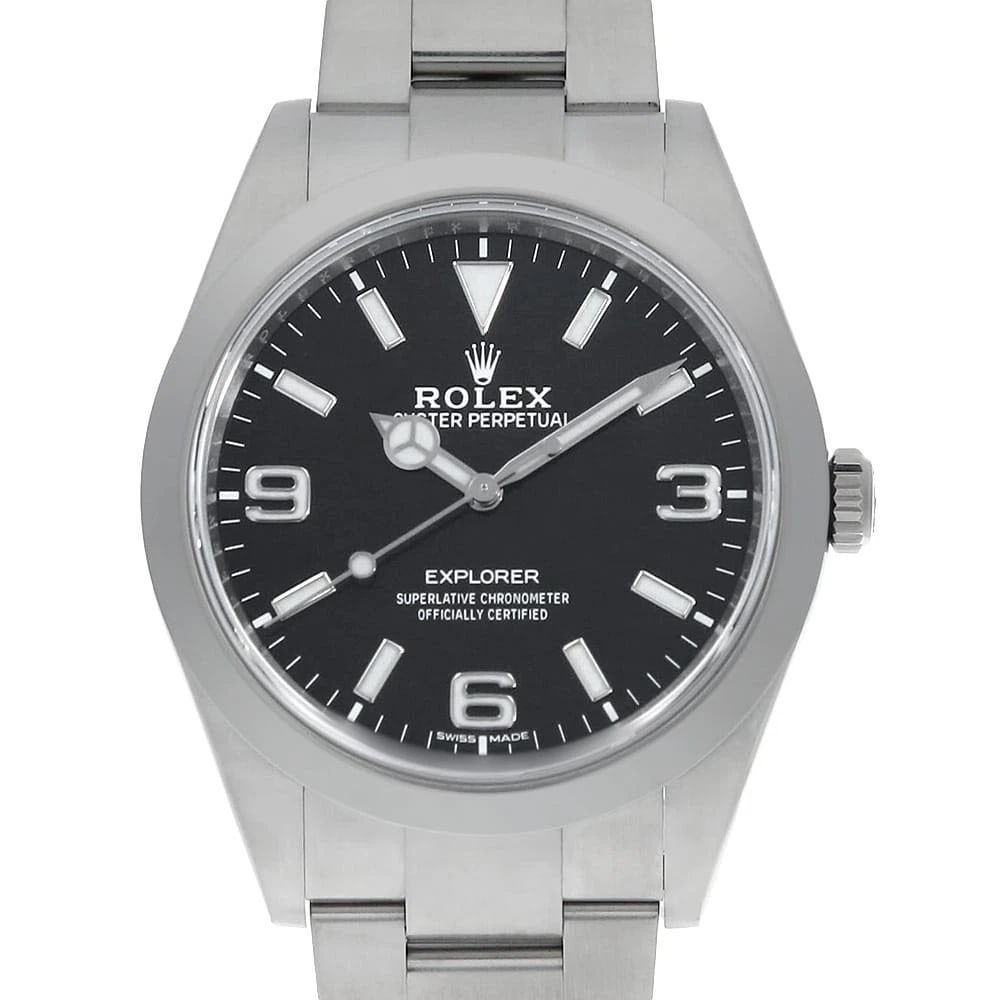 ROLEX EXPLORER WHITE BLACK WATCH: ROLEX Explorer White black Watch Brand: ROLEX Type/Style: Wrist watch Material: Band Material Stainless Steel, Case Material Stainless Steel Color: Dial Color Black Size: Case Size Case:W39mm Circumfe