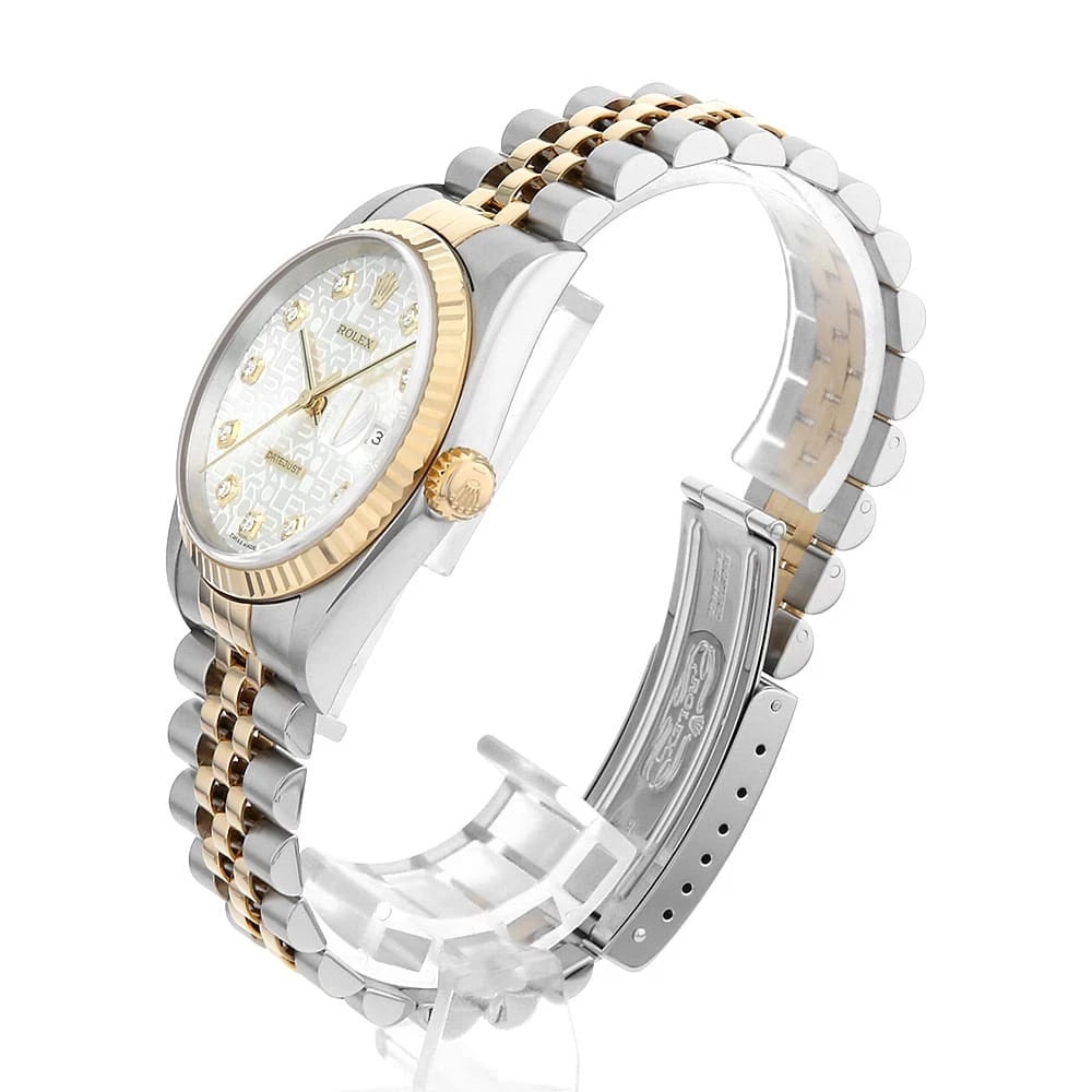 ROLEX DIAMOND SILVER CARVING COMPUTER WATCH - 2