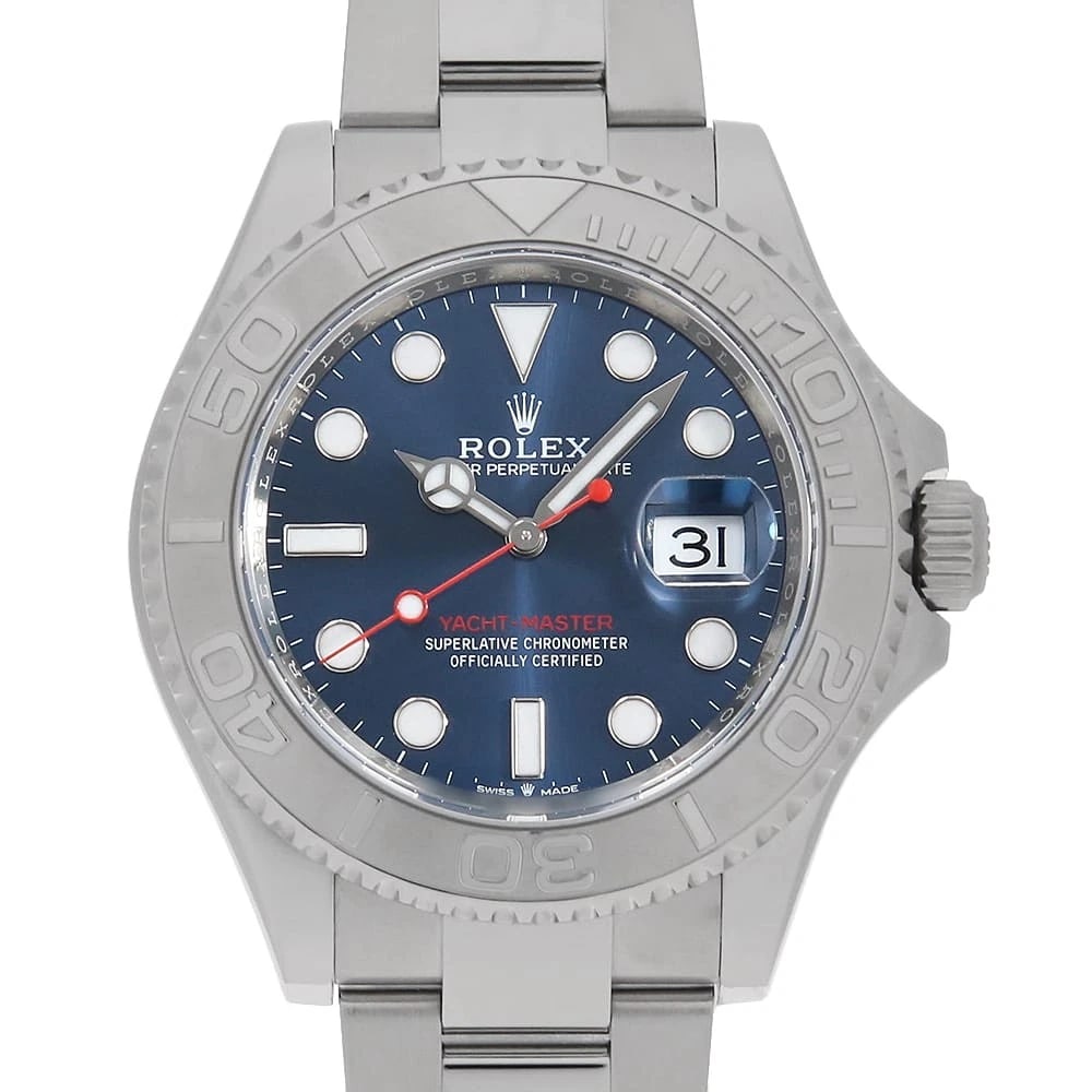 ROLEX YACHT MASTER BLUE WATCH: ROLEX Yacht master blue Watch Brand: ROLEX Type/Style: Wrist watch Material: Band Material Stainless Steel, Case Material Stainless Steel/Platinum Color: Dial Color Blue Size: Case Size Case:W40mm Cir
