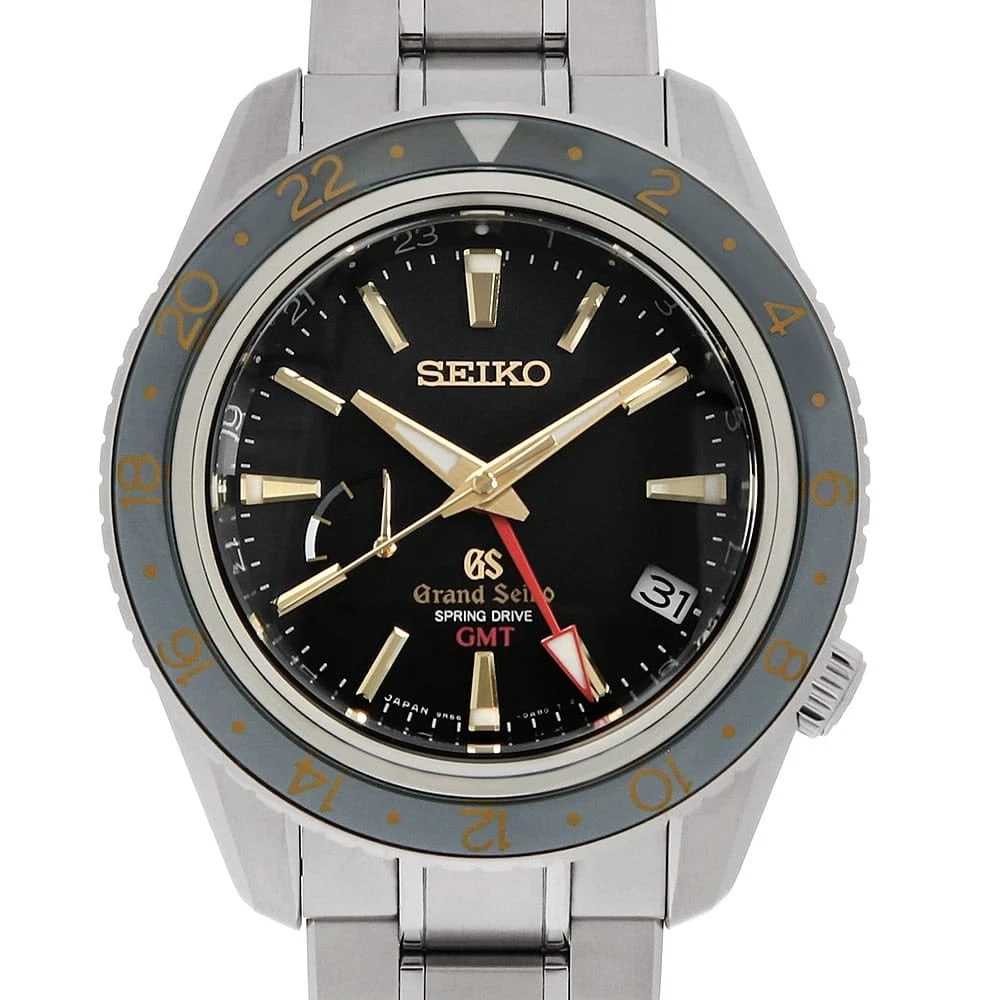 GRAND SEIKO SPORT COLLECTION SPRING DRIVE GMT WATCH: Grand Seiko Sport Collection Spring Drive GMT Watch Brand: Grand Seiko Type/Style: Wrist watch Material: Band Material Bright Titanium, Case Material Bright titanium Color: Dial Color Black Size: Case