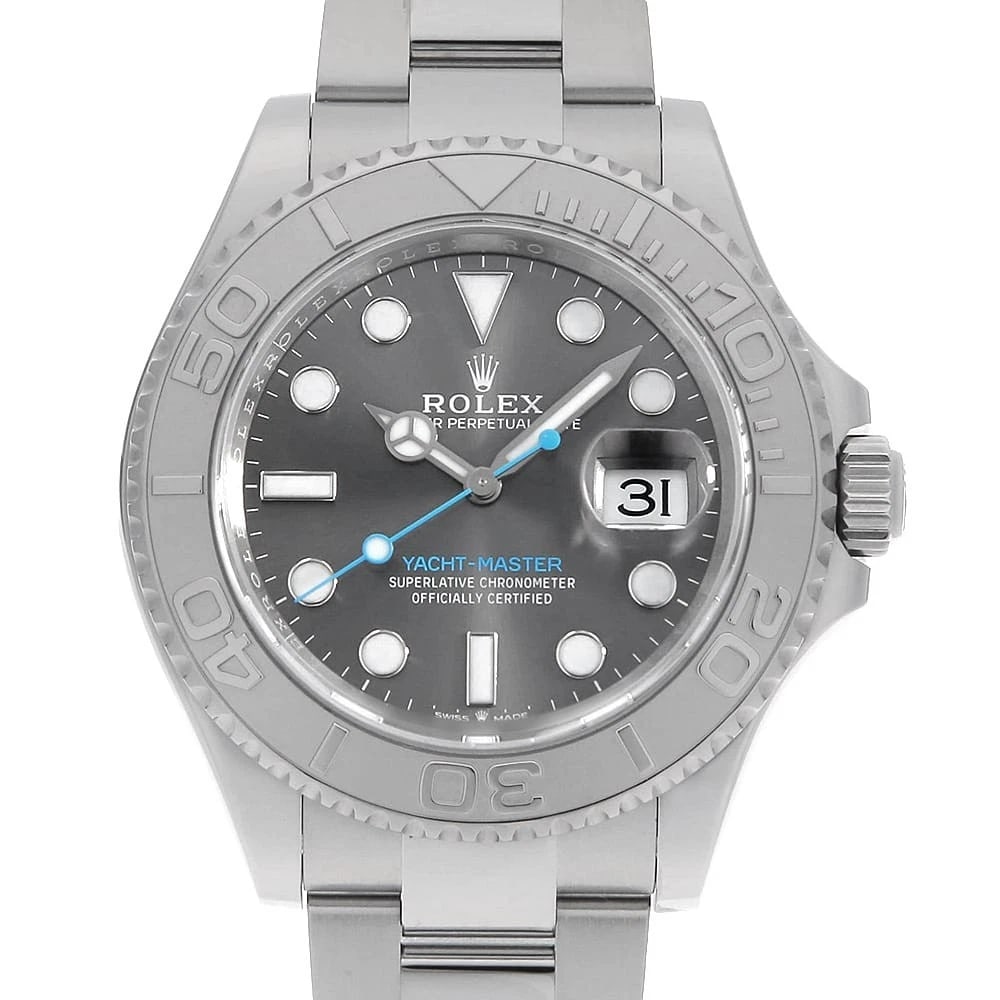 ROLEX YACHT MASTER SLATE WATCH: ROLEX Yacht master slate Watch Brand: ROLEX Type/Style: Wrist watch Material: Band Material Stainless Steel, Case Material Stainless Steel/Platinum Color: Dial Color Slate Size: Case Size Case:W40mm C
