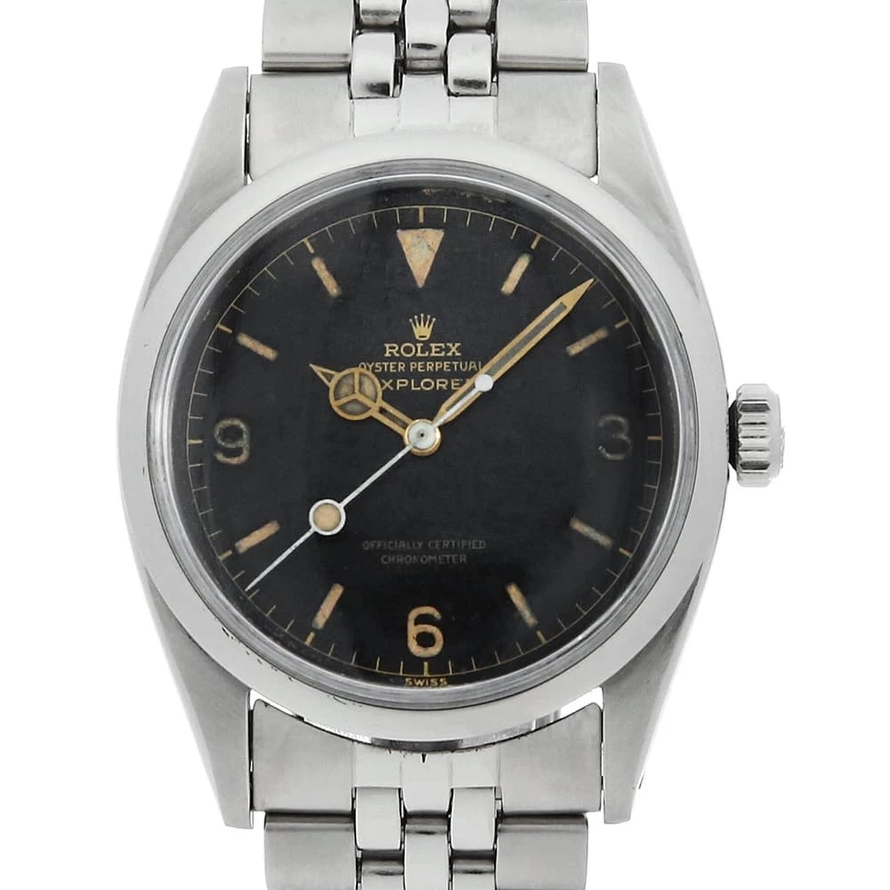 ROLEX EXPLORER BLACK ANTIQUE WATCH: ROLEX Explorer black antique Watch Brand: ROLEX Type/Style: Wrist watch Material: Band Material Stainless Steel, Case Material Stainless Steel Color: Dial Color Black Size: Case Size Case:W36mm Circum