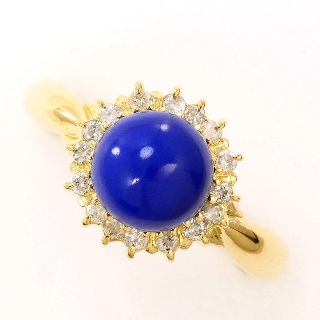 18K YELLOW GOLD RING WITH LAPIS LAZULI AND DIAMOND: 18K Yellow Gold Ring with Lapis Lazuli and Diamond Brand: Unbranded Type/Style: Band ring Material: Yellow gold (18K), Main Stone LAPIS LAZULI Color: YG Size: US6 Accessories: None Accesso
