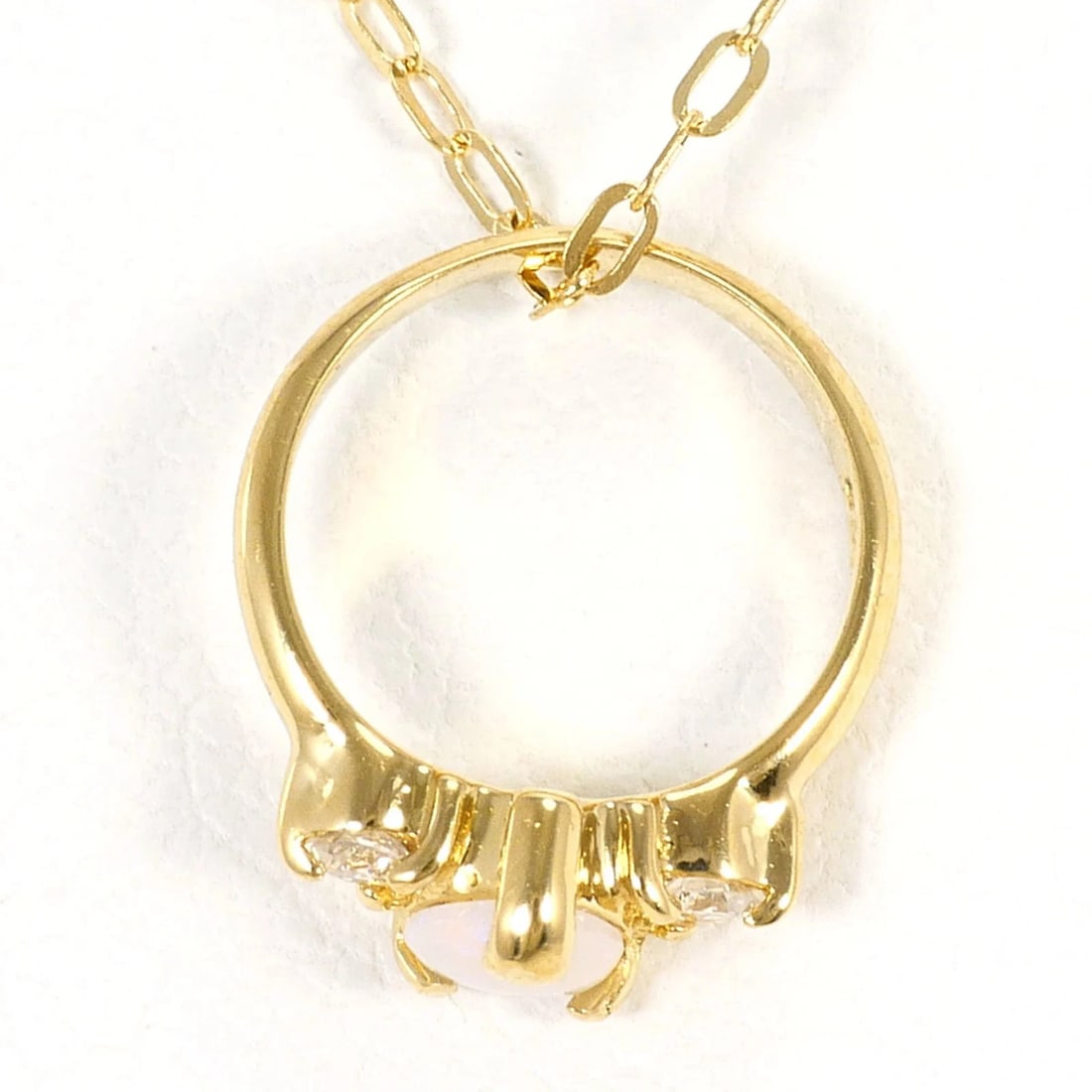 18K YELLOW GOLD NECKLACE WITH OPAL AND DIAMOND: 18K Yellow Gold Necklace with Opal and Diamond Brand: Unbranded Type/Style: Necklace Material: Yellow gold (18K), Main Stone OPAL Color: YG Size: Neck Circumference 45 cm / 17.71'' Pendant Size 11mm x