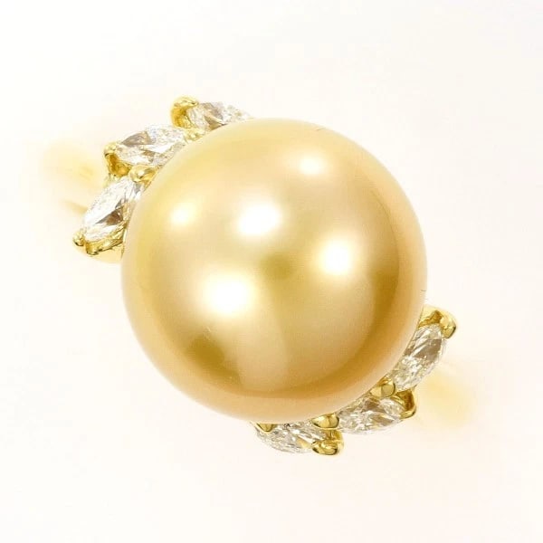 RING K18/YELLOW GOLD: Ring K18/Yellow Gold Brand: No Brand Type/Style: Ring Material: K18/Yellow Gold, Main Stone pearl Color: Yellow Gold Size: US 6 1/2 Accessories: None Accessories Notice: When purchasing pr
