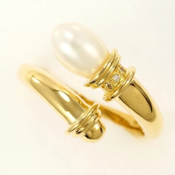 RING K18/YELLOW GOLD: Ring K18/Yellow Gold Brand: No Brand Type/Style: Ring Material: K18/Yellow Gold, Main Stone pearl Color: Yellow Gold Size: US 7 1/4 Accessories: None Accessories Notice: When purchasing pr