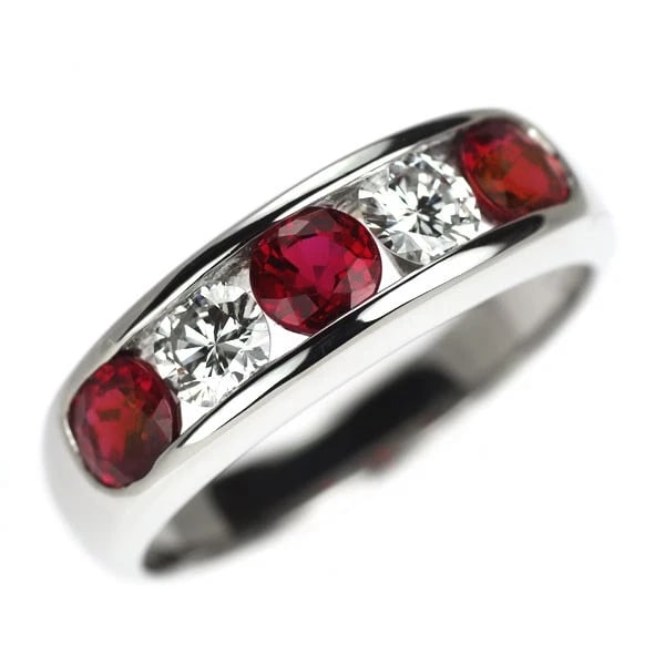 PT900 RUBY DIAMOND RING: Pt900 ruby diamond ring Brand: None Type/Style: ring Material: Pt900, Main Stone Ruby Color: PT Size: 5.5 - 5.75US Accessories: None Accessories Notice: When purchasing pre-owned goods, please refer