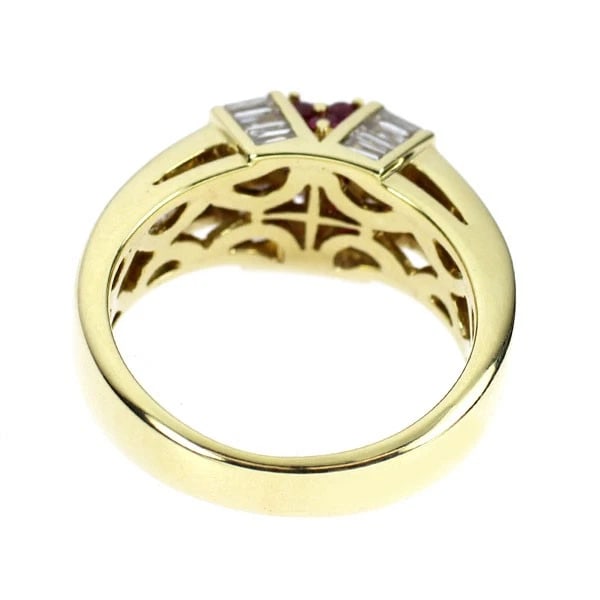 K18YG RUBY DIAMOND RING - 2