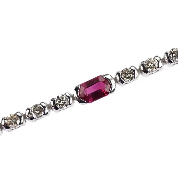 K18WG RUBY DIAMOND BRACELET - 2