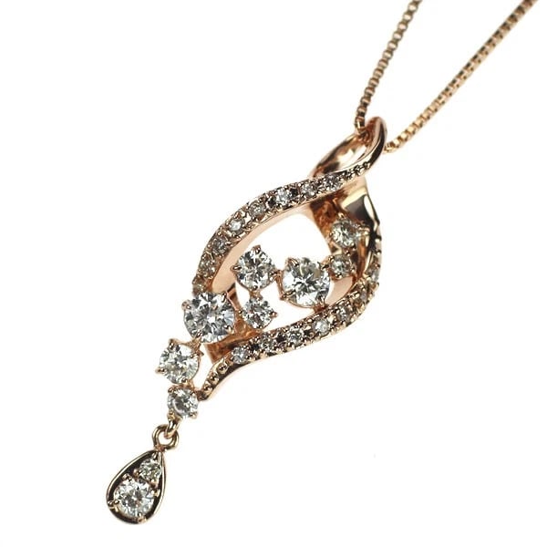 K18PG DIAMOND PENDANT NECKLACE: K18PG DIAMOND PENDANT NECKLACE Brand: None Type/Style: pendant necklace Material: K18PG, Color: PG Size: Necklace: Chain Length ?45 Length/Width/Diameter25.6 Accessories: None Accessories Notice: