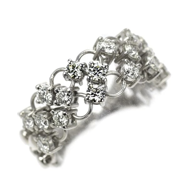 K18WG DIAMOND RING: K18WG diamond ring Brand: None Type/Style: ring Material: K18WG, Color: WG Size: 6.25 - 6.5US Accessories: None Accessories Notice: When purchasing pre-owned goods, please refer to the pho