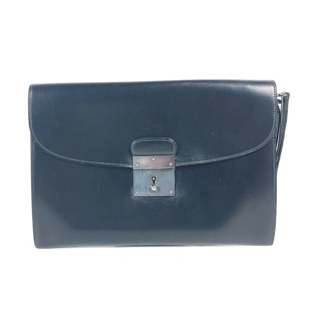 HERMES BAG POUCH KIRIUS WITH STRAP CLUTCH BAG BOXCALF BLACK: HERMES bag pouch Kirius With strap Clutch bag Boxcalf Black Brand: HERMES Type/Style: Clutch bag Material: Bock Scarf Color: Black Size: W10.0?H6.9inch / W25.5cm?H17.5cm Accessories: None