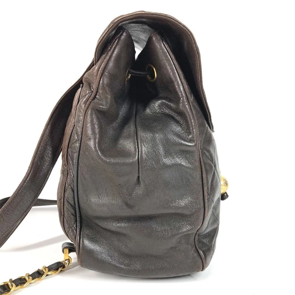 CHANEL DRAWSTRING CHAIN BACKPACK LAMBSKIN BLACK - 4