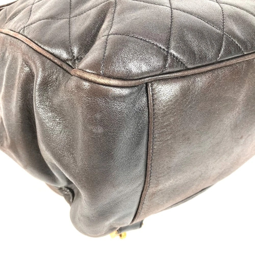 CHANEL DRAWSTRING CHAIN BACKPACK LAMBSKIN BLACK - 7