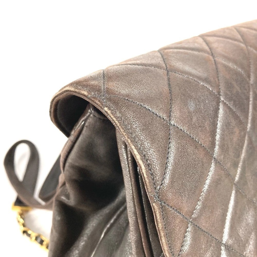 CHANEL DRAWSTRING CHAIN BACKPACK LAMBSKIN BLACK - 8
