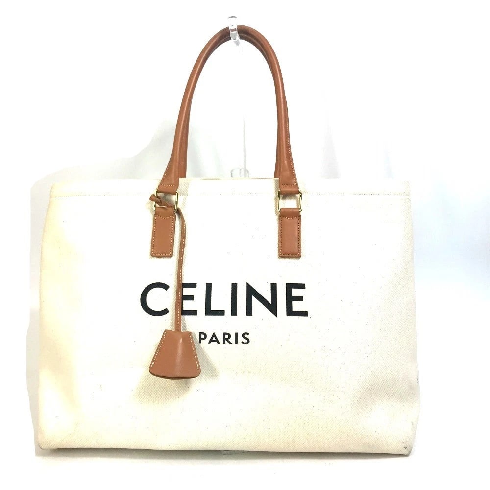 CELINE HORIZONTAL CABAS LOGO SHOULDER BAG CANVAS/LEATHER BEIGE: CELINE Horizontal Cabas Logo Shoulder Bag Canvas/Leather Beige Brand: CELINE Type/Style: Shoulder Bag Material: Canvas/Leather Color: Natural / Tan / Beige Size: W16.1?H12.2?D5.9inch /
